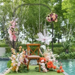 Tangkula 95" Garden Arch Trellis W/PE Wrapped Metal Pipes Ground Stakes Spiral Rods -Tangkula GUEST 5d13293d f6f7 4865 bdb8 f521f6bba6de