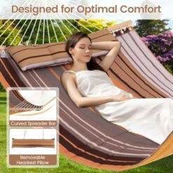 Tangkula Patio Hammock Foldable Portable Swing Chair Bed Detachable Pillow Blue & Green 15 Tangkula Patio Hammock Foldable Portable Swing Chair Bed Detachable Pillow Blue & Green -Tangkula GUEST 5d134bf5 e582 4198 bd2c 82f092b5a580