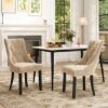 Tangkula Upholstered Dining Chairs Set Of 2 Tufted Wingback Chairs W/ Solid Wood Legs -Tangkula GUEST 5dee5738 5c8f 4100 b738 ff661db3d5b2