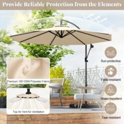 Tangkula 10 FT Patio Offset Umbrella W/ X-shaped Base Infinite Tile & 360° Rotation -Tangkula GUEST 5e0250e6 e4e9 49eb 88ac 77a1f7ec10d4