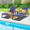 Tangkula 2 Pieces Outdoor Chaise Lounge Chair W/ 4-Position Adjustable Backrest Backyard Poolside -Tangkula GUEST 5e0fcb32 7227 4584 952b c9b04b4e2845