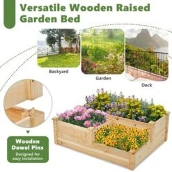 Tangkula 3-Tier Outdoor Raised Garden Bed Fir Wood Elevated Flower Box Backyard -Tangkula GUEST 5e1c7c12 1aba 4d25 93fa 31aa6e9f137b