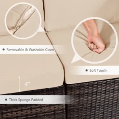 Tangkula 7PCS Patio Rattan Furniture Set Fire Pit Table Cover Cushion Beige 16 Tangkula 7PCS Patio Rattan Furniture Set Fire Pit Table Cover Cushion Beige -Tangkula GUEST 5e284cbb 8139 4b90 9a2f e597566b9e51