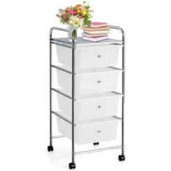 Tangkula 4 Drawer Cart Storage Container Bins With Wheels For Home&School&Office -Tangkula GUEST 5e65c1c4 4992 4ac5 b163 53cb2c6c073b