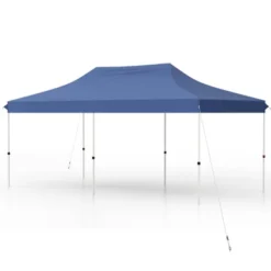 Tangkula 10 X 20FT Canopy Tent Folding Sun Shelter W/ 3 Adjustable Carrying Bag 12 Stakes & 6 Ropes Heavy-Duty Outdoor Tent Black/Grey/White/Blue -Tangkula GUEST 5e9da80a dc0e 45e6 8f22 1f1f46a4a856