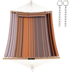 Tangkula Patio Hammock Foldable Portable Swing Chair Bed Detachable Pillow Blue & Green 21 Tangkula Patio Hammock Foldable Portable Swing Chair Bed Detachable Pillow Blue & Green -Tangkula GUEST 5eac670c 6c09 4aa2 af87 1fccf83796f0