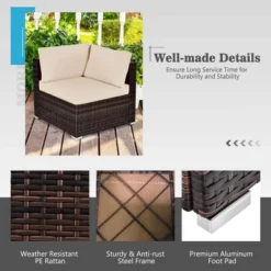 Tangkula Set Of 7 Patio Furniture Set W/ 35" Propane Gas Fire Pit Table & Waterproof Cover -Tangkula GUEST 5ee19be2 2ffe 401a aa74 f04ec4308c9c