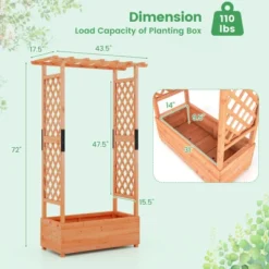 Tangkula 1pc/2pcs Raised Garden Bed With Trellis, Wood Elevated Garden Bed With Hanging Roof Planter Box Outdoor Planting Bed For Garden Patio Yard -Tangkula GUEST 5f1f4d8a 2df7 4669 9641 07f0636f269c
