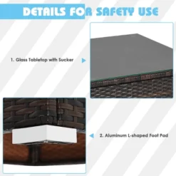 Tangkula 6PCS Rattan Patio Furniture Set Cushioned Sofa Chair Ottoman Turquoise/Red/Navy/Black/White -Tangkula GUEST 5f73bc6f fe30 4ae2 b990 00fd15f1f7f8