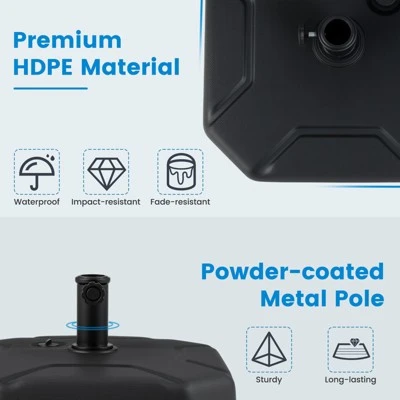 Tangkula Fillable Patio Umbrella Base Outdoor Market Umbrella Stand W/ Handle For Yard 8 Tangkula Fillable Patio Umbrella Base Outdoor Market Umbrella Stand W/ Handle For Yard - Image 6