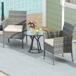 Tangkula Outdoor PE Wicker Chairs Set Of 4 Patio Dining Armchairs W/ Padded Cushions 12 Tangkula Outdoor PE Wicker Chairs Set Of 4 Patio Dining Armchairs W/ Padded Cushions -Tangkula GUEST 5fcb86d6 c834 486b a0a1 e9bf8c8f9dd7