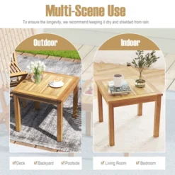 Tangkula Outdoor Square Teak Wood End Table Coffee Table For Porch Deck Garden Patio 15 Tangkula Outdoor Square Teak Wood End Table Coffee Table For Porch Deck Garden Patio -Tangkula GUEST 603d6f7a b56d 47eb 845d 3914eecd563f