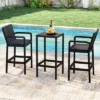 Tangkula 3 Piece Patio Bar Set Bistro Table & Chairs W/ Heavy-Duty Metal Frame -Tangkula GUEST 60a35707 3cee 45eb 8572 0f98ee99fc41