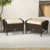 Tangkula 2 Pieces Outdoor Patio PE Wicker Ottomans W/ Removable Cushions Footstools -Tangkula GUEST 60f21b73 fd99 4ff6 ae2d c0e0d37b29a0