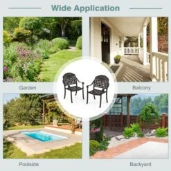 Tangkula 4 Pieces Cast Aluminum Patio Chair Bistro Dining Chair Outdoor Cast Aluminum Chair -Tangkula GUEST 613a9899 f8b3 4fe0 a9cb 24abf4a11130