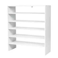 Tangkula 2-tier Stackable Shoe Rack 31" Width Organizer Shelf Set Of 3 White/Tan -Tangkula GUEST 6149f142 fe04 46ab b0c4 e6f8290bd326