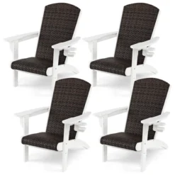 Tangkula 4PCS Patio Adirondack Chair Wide Armrests & Hidden Cupholder -Tangkula GUEST 61db63e9 4bdd 4f6d 8565 d0a7ddda749d