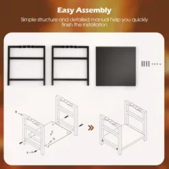Tangkula Firewood Rack Fireplace Log Holder Wood Steel Stove Bracket Stacking Rack -Tangkula GUEST 62935dd6 0911 4abe 80ba e281af4de7b2