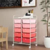 Tangkula 10-Drawer Rolling Storage Cart Tools Scrapbook Paper Organizer On Wheels Pink Gradient -Tangkula GUEST 62bf3da2 b631 4173 9bd4 b246d16d44fa
