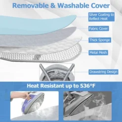 Tangkula 57" X 15" Foldable Ironing Board W/ 7-Level Height Heat-resistant Ironing Cover Gray -Tangkula GUEST 62bf4074 6837 47f4 a3a3 021bf253361d