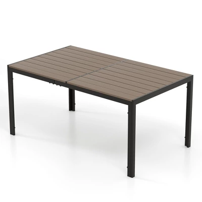 Tangkula 59" X 35" Large Rectangle Outside Table W/ Metal Legs Accommodate Up To 6 11 Tangkula 59" X 35" Large Rectangle Outside Table W/ Metal Legs Accommodate Up To 6 - Image 9