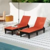 Tangkula 2PCS Patio Lounge Chair Recliner Chair W/ 3-Position Adjustable Backrest & Cushion Black & Orange -Tangkula GUEST 6318f180 6db5 4627 a2a8 d3ff3bb29af4