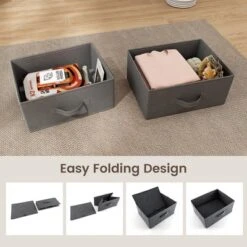 Tangkula 2PCS 2 Drawer Dresser Fabric Storage Organizer Nightstand Bedside Sofa Table -Tangkula GUEST 6407fa40 8933 4219 93d9 8900c9405b77