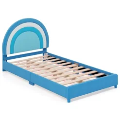 Tangkula Kids Twin Platform Bed Frame Upholstered Twin Size Bed W/ Wooden Slats Support -Tangkula GUEST 640cbef9 b0c6 4ee2 a6b9 475da3feffda