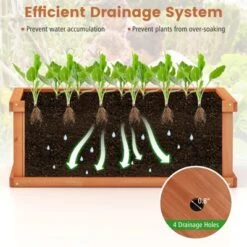Tangkula Raised Garden Bed Fir Wood Rectangle Planter Box With Drainage Holes Detachable Base Plate Raised Patio Planter Kit Box -Tangkula GUEST 643ef427 644e 4448 8733 6f3bc8af3287