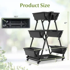 Tangkula Raised Garden Bed With 4 Wheels Tiered Planter Stand Elevated Garden Planter With 6 Container Boxes Drainage System Storage Shelf -Tangkula GUEST 645920f0 66f6 48e4 aa07 02c0e1e44cbb