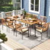 Tangkula 9 PCS Patio Dining Set W/ 8 Chairs Acacia Wood Table Top Umbrella Hole For Yard 1 Tangkula 9 PCS Patio Dining Set W/ 8 Chairs Acacia Wood Table Top Umbrella Hole For Yard -Tangkula GUEST 649ada0c dce7 49a8 9de9 6123f1769cff