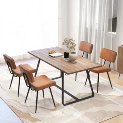 Tangkula Dining Chairs Set Of 4 W/ PU Leather Cover Filled Sponge Waterfall Seats -Tangkula GUEST 64bab6a2 60ce 4c20 a04f a1397eb3d3f5