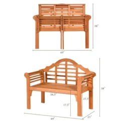Tangkula Outdoor Wooden Folding Bench Two Person Loveseat Chair Garden Bench -Tangkula GUEST 653deb82 6e5f 4d37 9425 39699a72209d