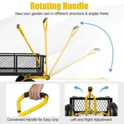 Tangkula Utility Garden Cart 900 Lbs/400 Kg(1200 Lbs/545 Kg) Heavy Duty Wagon Cart With Rotating Handle And Removable Sides -Tangkula GUEST 65856ac8 847c 40f2 9c9b 58f614d72516