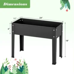 Tangkula Raised Garden Bed W/ Metal Legs Low Height Elevated Gardening Container W/ Drainage Hole For Vegetables Flowers Herbs -Tangkula GUEST 662a328c fe83 482c a027 af27be7c5b9f
