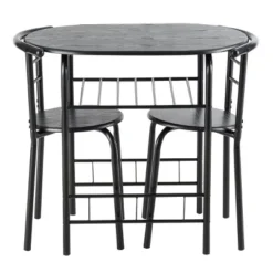 Tangkula 3 PCS Kitchen Dining Set Compact Bistro Pub 2 Chairs & Table -Tangkula GUEST 66b59b2e 9aa9 4a8f 916d 051830c4c781
