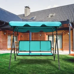 Tangkula Outdoor Swing Canopy Patio Swing Chair 3 Person Canopy Hammock Blue -Tangkula GUEST 66eb2488 a4b8 4e38 a3e1 e564dc7c4c33