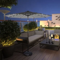 Tangkula 10FT Solar Umbrella LED Market Steel Tilt W/ Crank Patio -Tangkula GUEST 676ceaf8 f63b 4b2c 9fa9 4282c1377a93