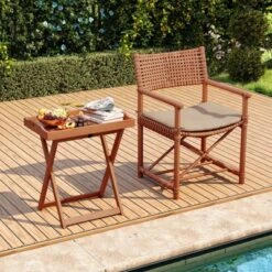 Tangkula Patio Solid Wood Tray Table W/ Removable Top Rectangular TV Tray Bistro Table -Tangkula GUEST 67d1601a 16e7 4fb5 9949 1bfa9ea7f7c8 1