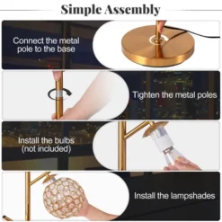 Tangkula 3-Globe Floor Lamp W/ Foot Switch & 3 E26 Bulb Bases Sturdy Metal Pole -Tangkula GUEST 6876cb1b 352b 4bb7 99c7 0bf69eb3acd5