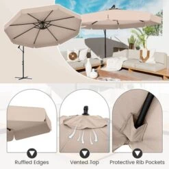 Tangkula 10FT Offset Hanging Umbrella Patio Cantilever Umbrella W/ Easy Tilt Adjustment -Tangkula GUEST 688df230 1cba 4baa b5ec 9804b363b2da