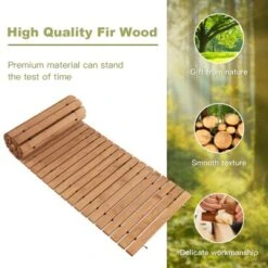 Tangkula 8' Weather-Resistant Straight Hardwood Pathway Roll Out Fir Wood Garden Walkway With Non-Slip Surface 17"/22" -Tangkula GUEST 689c08ef 11c3 410d 97be eeb73df3b3ad
