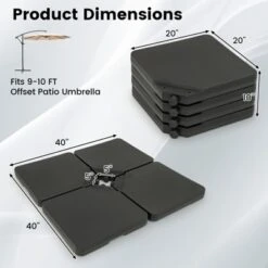 Tangkula 4 Pieces Offset Patio Umbrella Base 220 LBS Large Square Plastic Outdoor Umbrella Stand -Tangkula GUEST 68a8900f 9c9b 4797 a2ec e3a58f6bed96