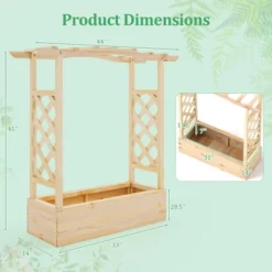 Tangkula 2PCS Wooden Raised Garden Bed W/ Trellis & Hanging Roof Planter Box For Garden -Tangkula GUEST 68bcdf6a 3638 4b56 9944 d0c9393737e7