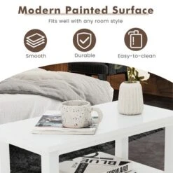 Tangkula 2PCS Nightstand Side End Sofa Table W/ 2 Drawers For Living Room Bedroom White -Tangkula GUEST 695da6a6 572b 458f 93a3 aabca8629884