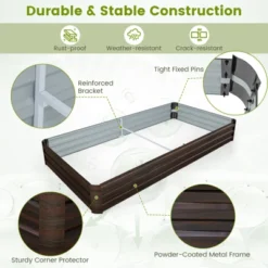 Tangkula Raised Garden Bed 8 X 4 X 1 Ft Metal Planter Box With Middle Reinforced Bracket Rectangular Raised Garden Box -Tangkula GUEST 6a040462 ef9c 4ba6 9cc5 dd1722432159