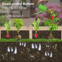 Tangkula Raised Garden Bed With Trellis Wooden Planter Box With Divided Space For Vegetables Flowers Fruits Climbing Plants -Tangkula GUEST 6a1f04ba 797f 41b3 8c1a 314eb68baf0c