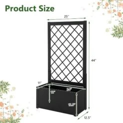 Tangkula 1PC/2PCS 44" Metal Planter Box With Trellis Raised Garden Bed With Trellis, Elevated Lattice Planter For Climbing Plants -Tangkula GUEST 6a5078cd 0785 4283 ac8a 2a6d50d43a84