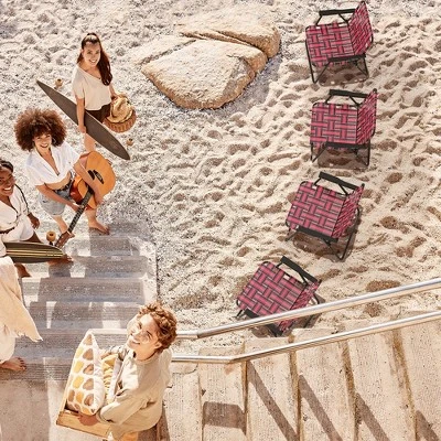 Tangkula Set Of 4 Patio Folding Web Chair Set Portable Beach Camping Chair Red 5 Tangkula Set Of 4 Patio Folding Web Chair Set Portable Beach Camping Chair Red - Image 3