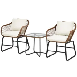 Tangkula 3 Pieces Outdoor Furniture Set Patio Bistro Set W/2 Armchairs & Tempered Glass Table White/Turquoise/Red 14 Tangkula 3 Pieces Outdoor Furniture Set Patio Bistro Set W/2 Armchairs & Tempered Glass Table White/Turquoise/Red -Tangkula GUEST 6a6b719c 3d11 4307 8efb f89cc7df2da4